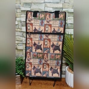 Faithful Companion Dog Tapestry Print Rolling‎ Tote Bag with Wheels